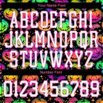 Bright Multicolored Halloween Pumpkins and Bats 3D Pattern Long Sleeve Performance T-Shirt Custom 3D Pattern Bright Multicolored - Image 4