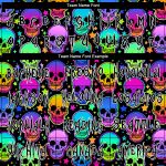 Bright Multicolored Halloween Skulls 3D Pattern Long Sleeve Performance T-Shirt Custom 3D Pattern Bright Multicolored Halloween - Image 3