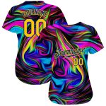 Colorful Psychedelic Fluid Art Custom 3D Pattern Baseball Jersey Style 7643 Custom 3D Pattern Design Abstract Colorful Psychedelic - Image 2