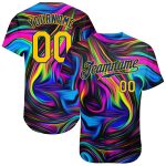 Colorful Psychedelic Fluid Art Custom 3D Pattern Baseball Jersey Style 7643 Custom 3D Pattern Design Abstract Colorful Psychedelic