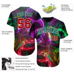 3D Pattern Design Abstract Fractal Rendering Baseball Jersey - Custom Authentic Style Custom 3D Pattern Design Abstract Fractal - Image 3