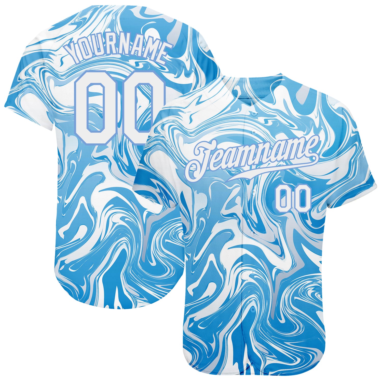 Custom 3D Pattern Design Abstract Ocean With Waves Fluid Art Authentic Baseball Jersey 3D Ocean Wave Pattern Fluid Art Custom Baseball Jersey Authentic Design Custom 3D Pattern Design Abstract Ocean With Waves - Image 1