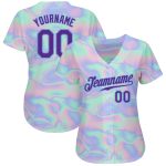 Holographic Vaporwave 3D Pattern Design Abstract Baseball Jersey - Custom Trendy Style 7981 Custom 3D Pattern Design Abstract - Image 2