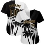Hawaii Coconut Trees 3D Pattern Baseball Jersey - Custom Authentic Design Custom 3D Pattern Design Hawaii Coconut Trees Authentic - Image 2