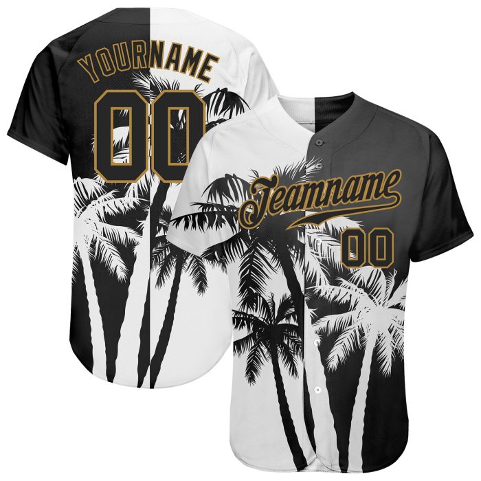 Hawaii Coconut Trees 3D Pattern Baseball Jersey - Custom Authentic Design Custom 3D Pattern Design Hawaii Coconut Trees Authentic - Image 1