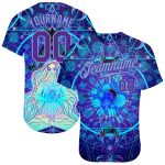 Magic Girl Meditation Lotus 3D Pattern Design Psychedelic Geometry Authentic Baseball Jersey Custom 3D Pattern Design Magic