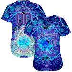 Magic Girl Meditation Lotus 3D Pattern Design Psychedelic Geometry Authentic Baseball Jersey Custom 3D Pattern Design Magic - Image 2