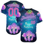 Psychedelic Magic Mushrooms 3D Pattern Baseball Jersey with Sacred Geometry Design, Authentic Style Custom 3D Pattern Design