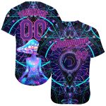 Psychedelic Magic Mushrooms with Sacred Geometry Custom 3D Pattern Baseball Jersey Style 5783 Custom 3D Pattern Design Magic