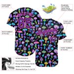 Psychedelic Magic Mushrooms 3D Pattern Design Authentic Baseball Jersey Custom 3D Pattern Design Magic Mushrooms Psychedelic - Image 3