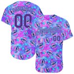 Magic Mushrooms Psychedelic 3D Pattern Authentic Baseball Jersey - Unique Design 9256 Custom 3D Pattern Design Magic Mushrooms