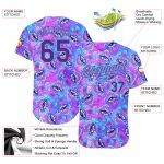 Magic Mushrooms Psychedelic 3D Pattern Authentic Baseball Jersey - Unique Design 9256 Custom 3D Pattern Design Magic Mushrooms - Image 3