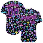 Psychedelic Magic Mushrooms 3D Pattern Design Authentic Baseball Jersey Custom 3D Pattern Design Magic Mushrooms Psychedelic