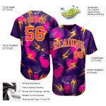 3D Pattern Music Festival Baseball Jersey Custom Design Style 4686 Custom 3D Pattern Design Music Festival Authentic Baseball - Image 3