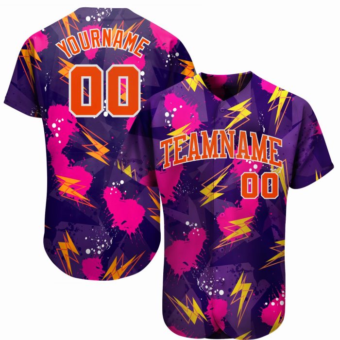 3D Pattern Music Festival Baseball Jersey Custom Design Style 4686 Custom 3D Pattern Design Music Festival Authentic Baseball - Image 1