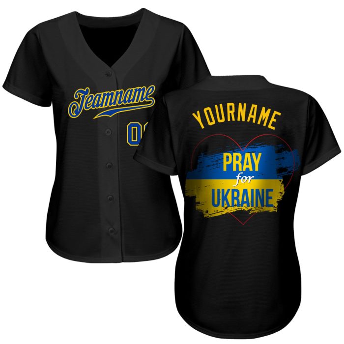 Pray For Ukraine Peace 3D Pattern Baseball Jersey - Custom Authentic Apparel Custom 3D Pattern Design Pray For Ukraine Peace - Image 2