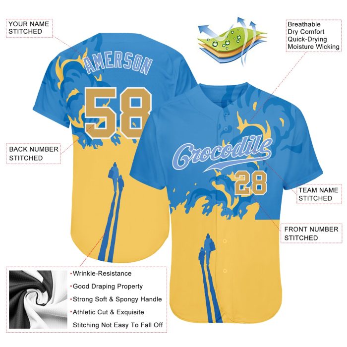 Stop War In Ukraine Custom 3D Pattern Baseball Jersey - Authentic Sports Apparel Custom 3D Pattern Design Stop War In Ukraine - Image 3