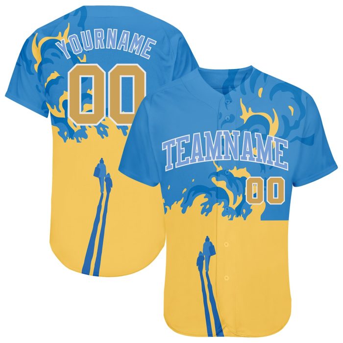 Stop War In Ukraine Custom 3D Pattern Baseball Jersey - Authentic Sports Apparel Custom 3D Pattern Design Stop War In Ukraine - Image 1