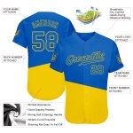 Ukrainian Flag 3D Pattern Jersey with Coat of Arms - Authentic Baseball Jersey Custom 3D Pattern Design Ukrainian Flag And - Image 3