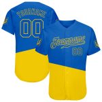 Ukrainian Flag 3D Pattern Jersey with Coat of Arms - Authentic Baseball Jersey Custom 3D Pattern Design Ukrainian Flag And