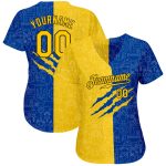 Ukrainian Flag Custom 3D Pattern Baseball Jersey - Authentic Team Apparel Custom 3D Pattern Design Ukrainian Flag Authentic - Image 2