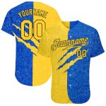 Ukrainian Flag Custom 3D Pattern Baseball Jersey - Authentic Team Apparel Custom 3D Pattern Design Ukrainian Flag Authentic