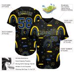 Ukrainian Flag Colors 3D Pattern Design Baseball Jersey - Glory to Ukraine Authentic Jersey Custom 3D Pattern Design Ukrainian - Image 3