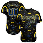 Ukrainian Flag Colors 3D Pattern Design Baseball Jersey - Glory to Ukraine Authentic Jersey Custom 3D Pattern Design Ukrainian