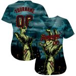 Halloween Horror 3D Pattern Custom Baseball Jersey - Trick Treat Authentic Sports Apparel Custom 3D Pattern Halloween Horror - Image 2