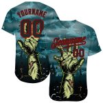 Halloween Horror 3D Pattern Custom Baseball Jersey - Trick Treat Authentic Sports Apparel Custom 3D Pattern Halloween Horror