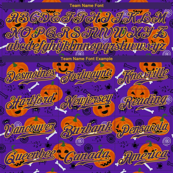 Halloween Pumpkins 3D Pattern Custom Baseball Jersey Style 7456 Custom 3D Pattern Halloween Pumpkins Authentic Baseball Jersey - Image 4