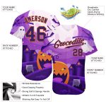 Halloween Pumpkins 3D Pattern Authentic Baseball Jersey for Horror Night Style 2432 Custom 3D Pattern Halloween Pumpkins - Image 3