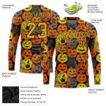 Halloween Pumpkins 3D Pattern Long Sleeve Performance T-Shirt Custom Style 5338 Custom 3D Pattern Halloween Pumpkins Long - Image 2