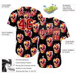 Halloween Skull 3D Pattern Baseball Jersey - Custom Style 3141 Custom 3D Pattern Halloween Skulls Authentic Baseball Jersey - Image 3