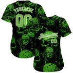 Halloween Skulls Custom 3D Pattern Baseball Jersey - Authentic Style 4019 Custom 3D Pattern Halloween Skulls Authentic Baseball - Image 2