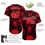 Halloween Skulls Custom 3D Pattern Baseball Jersey - Authentic Style 6020 Custom 3D Pattern Halloween Skulls Authentic Baseball - Image 3