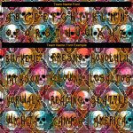 Halloween Skulls 3D Pattern Long Sleeve Performance T-Shirt - Custom Fit Custom 3D Pattern Halloween Skulls Long Sleeve Performance - Image 3