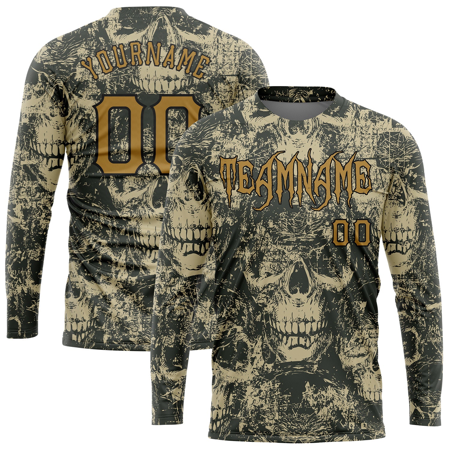 Custom 3D Pattern Halloween Skulls Long Sleeve Performance T-Shirt Style 5801 Halloween Skulls 3D Pattern Long Sleeve Performance T-Shirt Custom Style 5801 Custom 3D Pattern Halloween Skulls Long Sleeve - Image 1