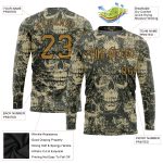 Halloween Skulls 3D Pattern Long Sleeve Performance T-Shirt Custom Style 5801 Custom 3D Pattern Halloween Skulls Long Sleeve - Image 2