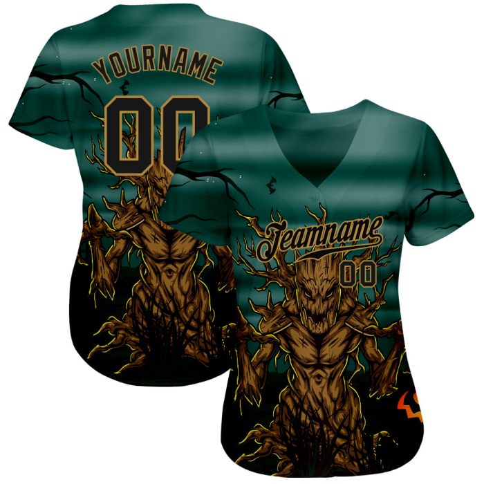 Halloween Custom 3D Pattern Horror Night Baseball Jersey, Trick or Treat Design, Style 7392 Custom 3D Pattern Halloween Trick - Image 2