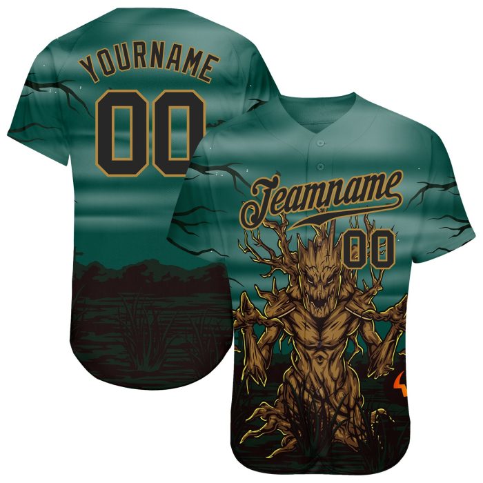 Halloween Custom 3D Pattern Horror Night Baseball Jersey, Trick or Treat Design, Style 7392 Custom 3D Pattern Halloween Trick - Image 1