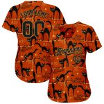Happy Halloween Black Cats Spiders Custom 3D Pattern Baseball Jersey Custom 3D Pattern Happy Halloween Black Cats Spiders - Image 2