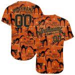 Happy Halloween Black Cats Spiders Custom 3D Pattern Baseball Jersey Custom 3D Pattern Happy Halloween Black Cats Spiders