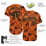 Happy Halloween Black Cats Spiders Custom 3D Pattern Baseball Jersey Custom 3D Pattern Happy Halloween Black Cats Spiders - Image 3