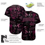 Breast Cancer Awareness 3D Pink Ribbon Jersey for Women, Health Care Support - Authentic Baseball Style 6763 Custom 3D Pink - Image 3