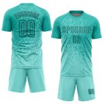 Aqua Black Sublimation Soccer Jersey - Custom Uniform for Teams and Players Custom Aqua Aqua-Black Sublimation Soccer Uniform - Image 2