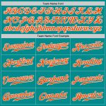 Custom Baseball Jersey - Aqua Orange White Authentic Design for Teams and Fans Custom Aqua Orange-White Authentic Baseball - Image 4