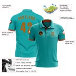 Aqua Texas Orange Performance Golf Polo Shirt - Custom Fit, Moisture-Wicking Activewear Custom Aqua Texas Orange Performance - Image 3