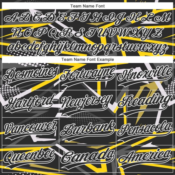Custom Black Gold 3D Pattern Baseball Jersey Authentic Design Custom Black Black-Gold 3D Pattern Design Authentic Baseball - Image 4