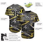 Custom Black Gold 3D Pattern Baseball Jersey Authentic Design Custom Black Black-Gold 3D Pattern Design Authentic Baseball - Image 3